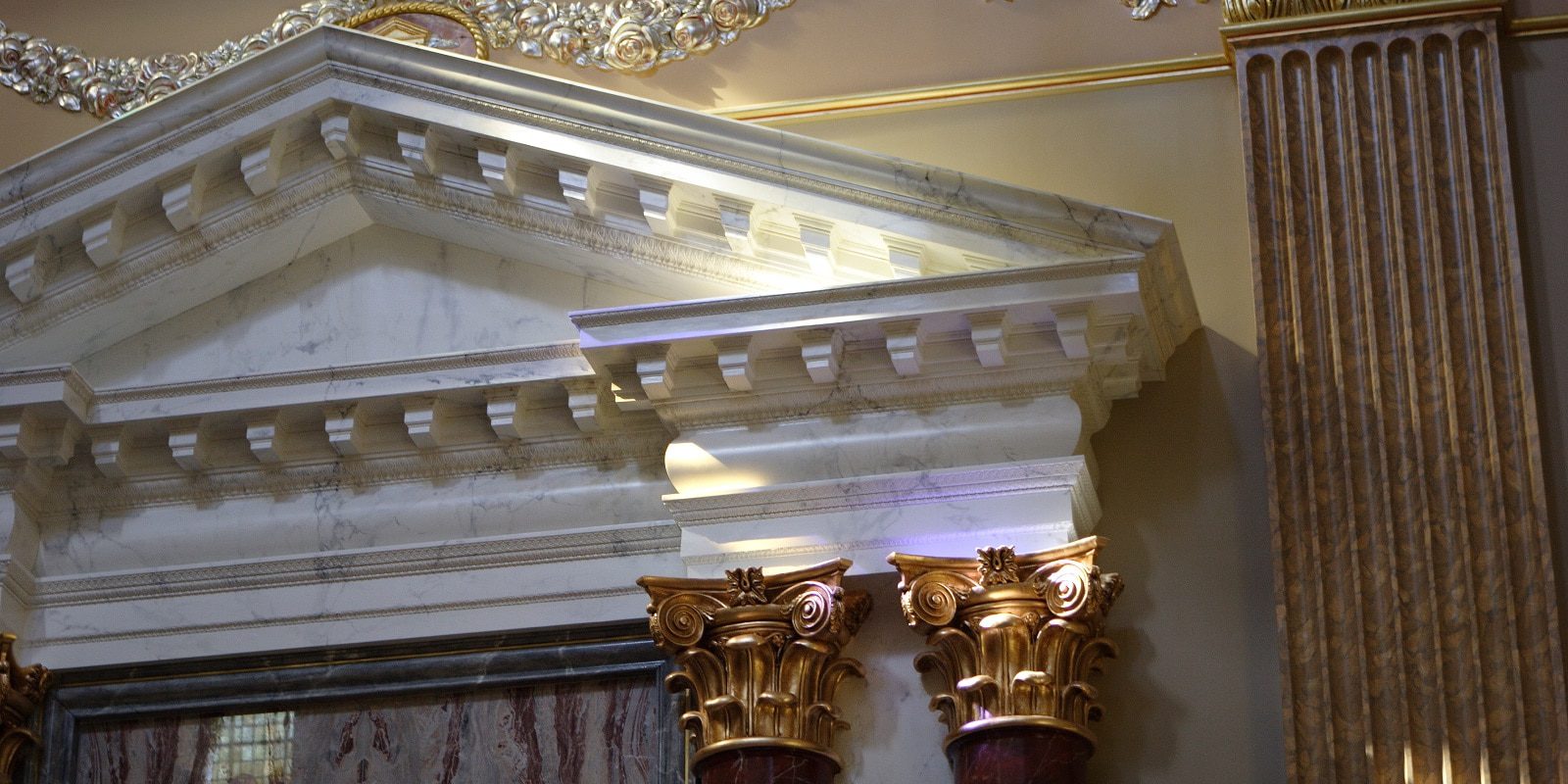 Pediment at Our Lady of Guadalupe